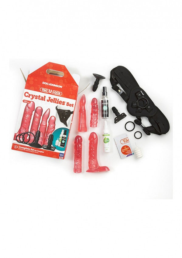 Kit strap on Crystal Jellies Set - Pink