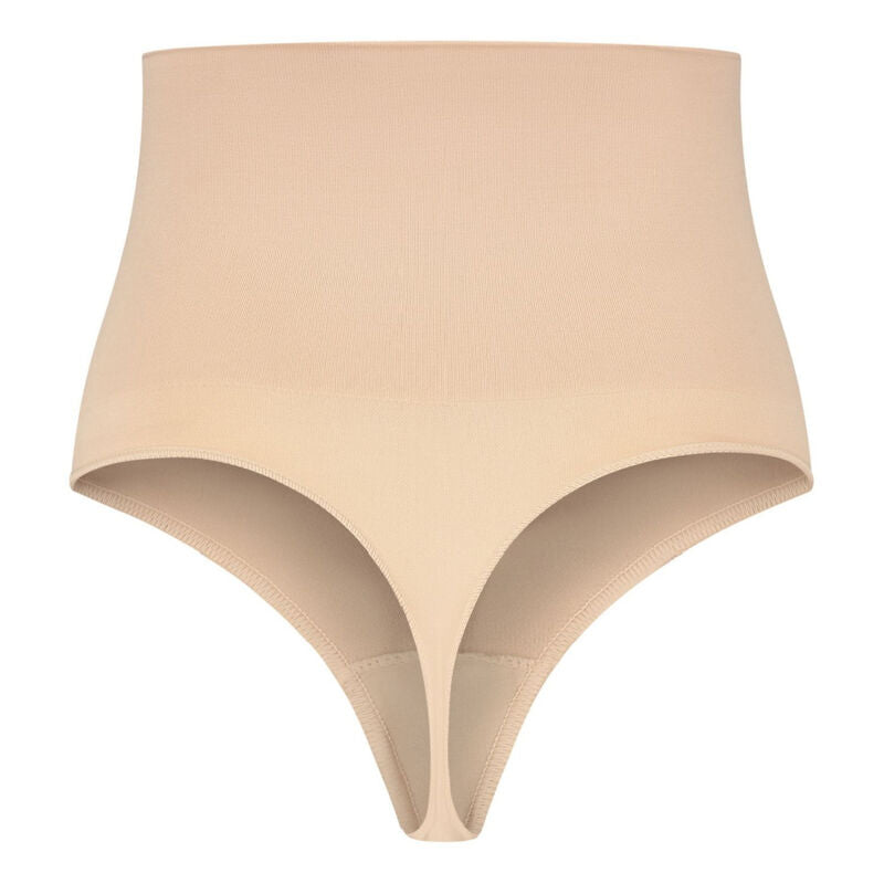 BYE-BRA - SLIP A VITA ALTA SENZA CUCITURE MODELLO PERIZOMA TAGLIA S BEIGE