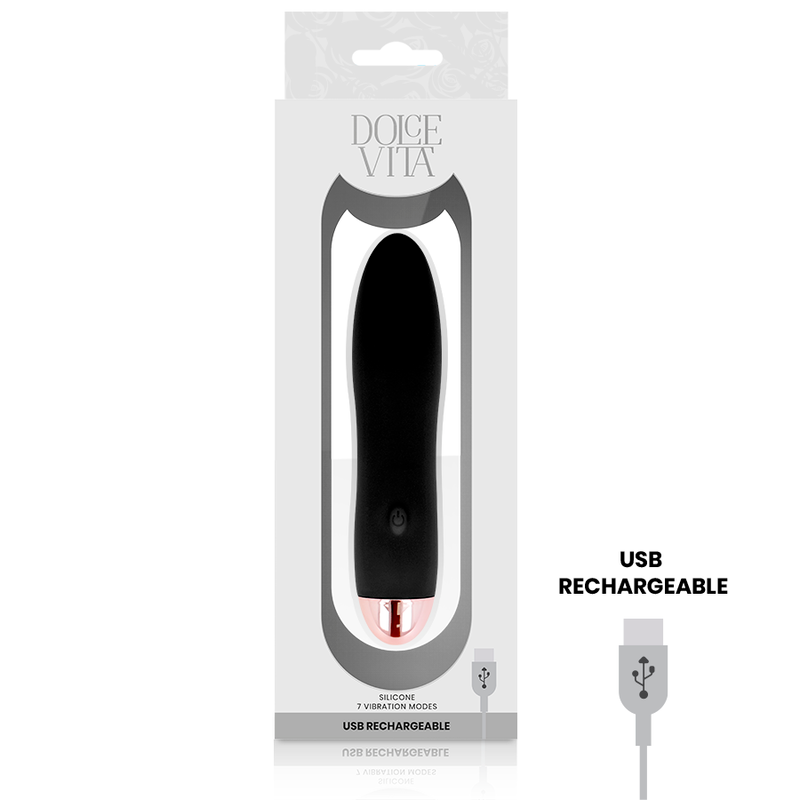 DOLCE VITA - FOUR VIBRATORE RICARICABILE NERO A 7 VELOCITÀ