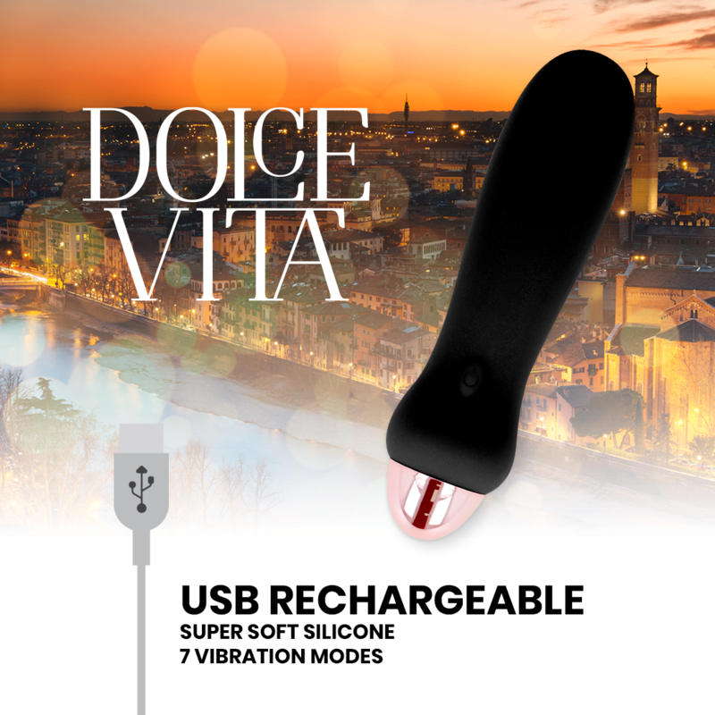 DOLCE VITA - FIVE VIBRATORE RICARICABILE 7 VELOCITÀ NERO