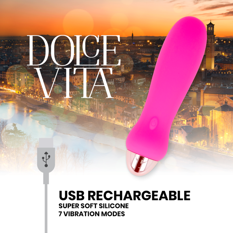 DOLCE VITA - FIVE VIBRATORE RICARICABILE 7 VELOCITÀ ROSA