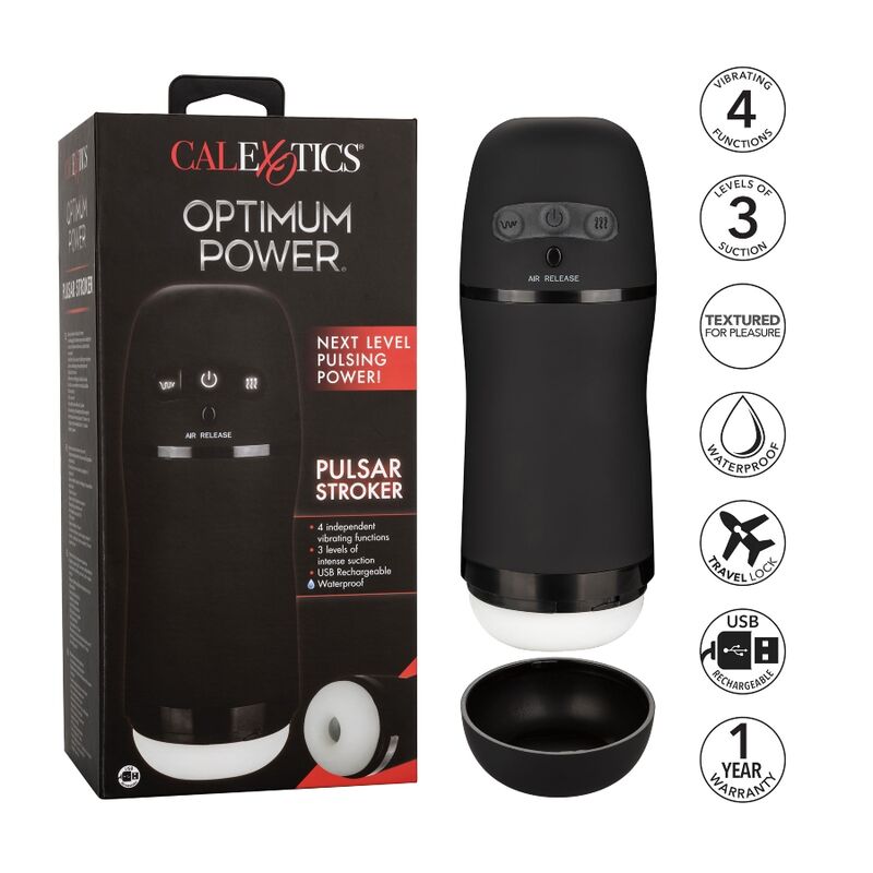 CALEXOTICS - OPTIMUM POWER STROKER MASTURBATORE CON VIBRAZIONE E ASPIRAZIONE