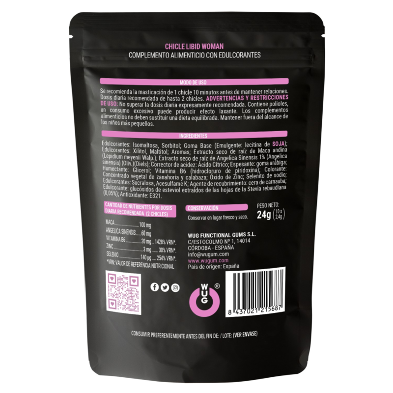 WUG - GUM LIBID GOMMA POTENZIANTE DELLA LIBIDO FEMMINILE 10 PZ