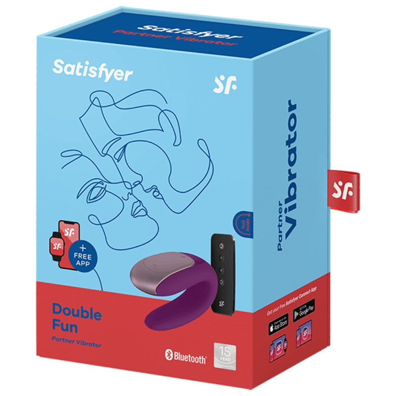 SATISFYER - VIBRATORE DI COPPIA DOUBLE FUN VIOLA