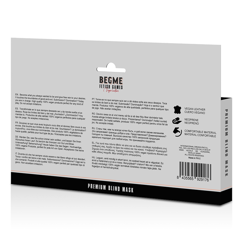 BEGME - MASCHERA OSCURANTE PREMIUM BLACK EDITION CON FODERA IN NEOPRENE
