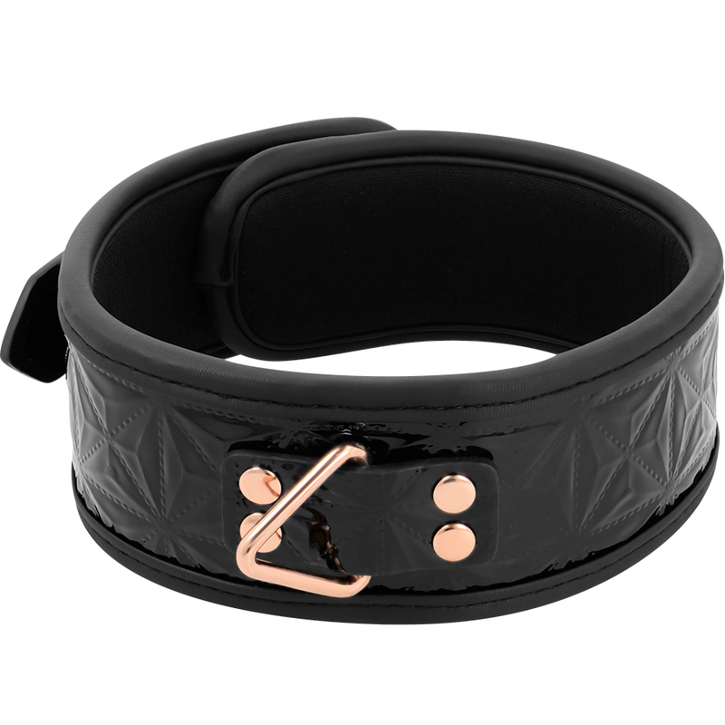 BEGME - BLACK EDITION COLLARE IN PELLE VEGANA PREMIUM NERO CON FODERA IN NEOPRENE