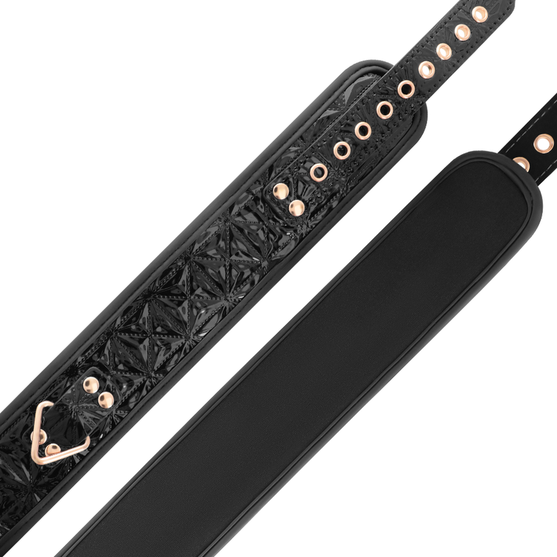 BEGME - BLACK EDITION COLLARE IN PELLE VEGANA PREMIUM NERO CON FODERA IN NEOPRENE