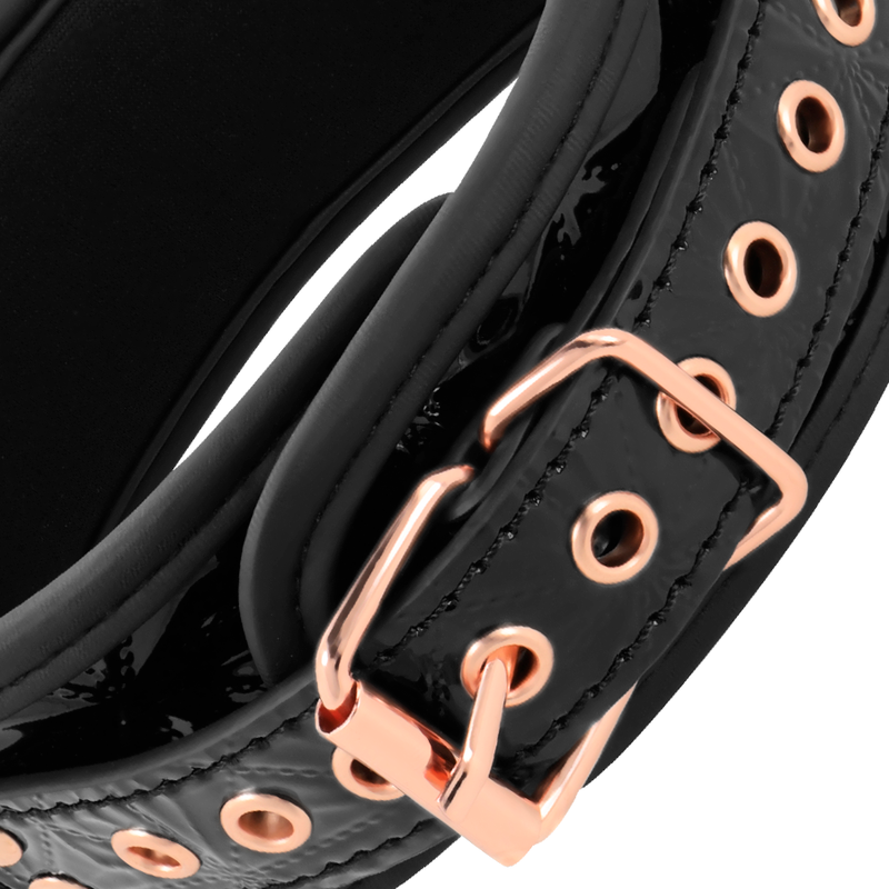 BEGME - BLACK EDITION COLLARE IN PELLE VEGANA PREMIUM NERO CON FODERA IN NEOPRENE