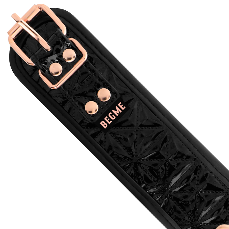BEGME - BLACK EDITION COLLARE IN PELLE VEGANA PREMIUM NERO CON FODERA IN NEOPRENE