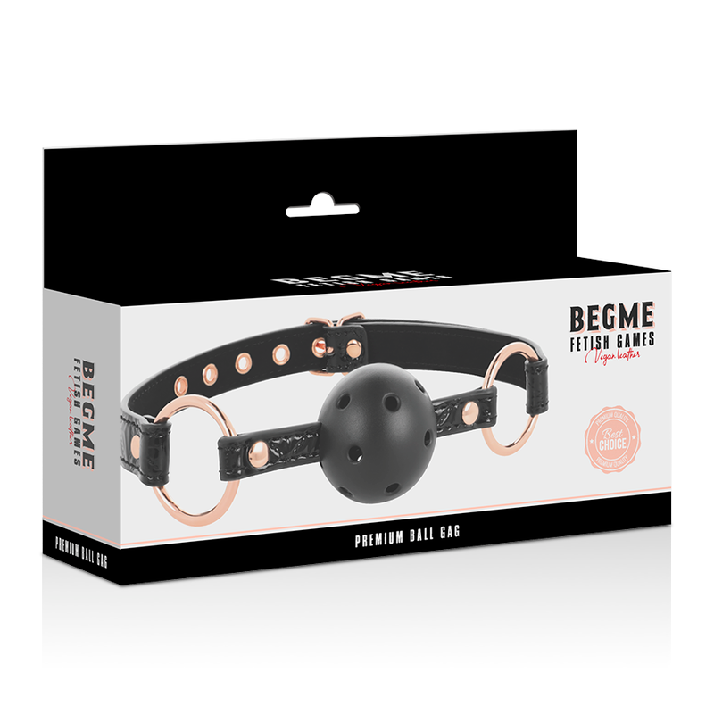 BEGME - BLACK EDITION GAG IN PELLE VEGANA