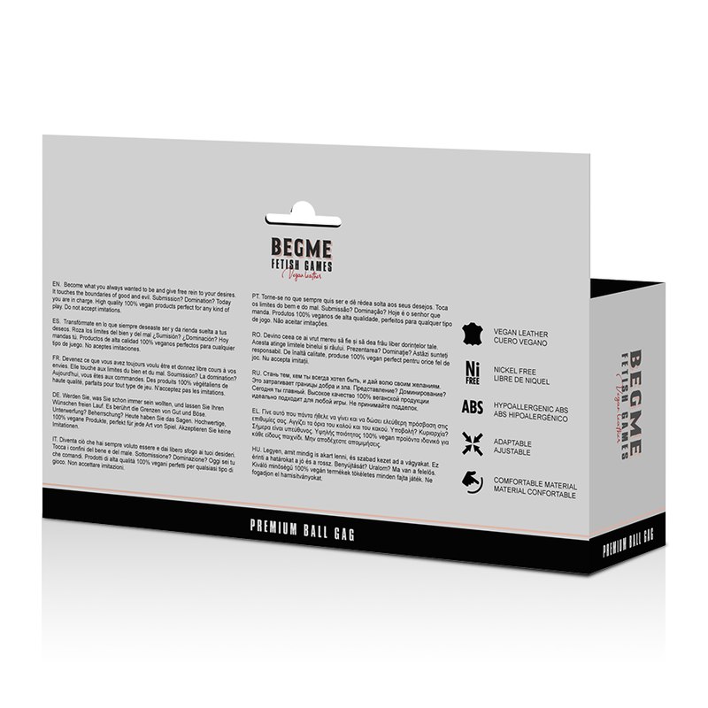 BEGME - BLACK EDITION GAG IN PELLE VEGANA