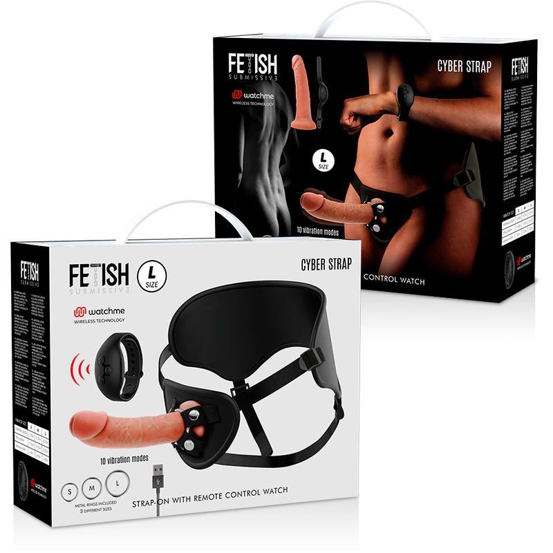 FETISH SUBMISSIVE CYBER STRAP - HARNESS CON DILDO TELECOMANDATO WATCHME TECHNOLOGY L