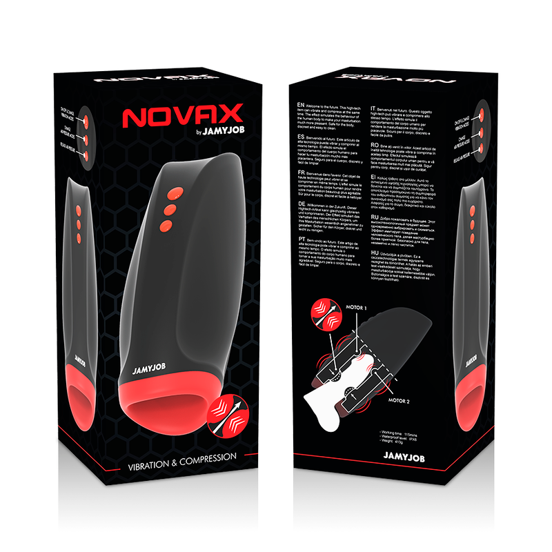 JAMYJOB - NOVAX MASTURBATORE CON VIBRAZIONE E COMPRESSIONE