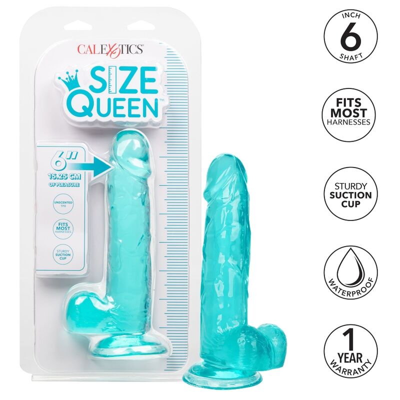 CALEXOTICS - DILDO QUEEN SIZE BLU 15,3 CM