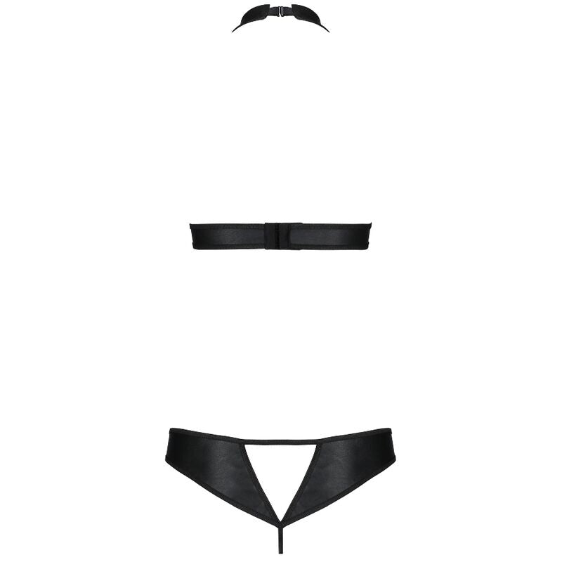 PASSION - MALWIA SET REGGISENO + PERIZOMA IN ECOPELLE S/M