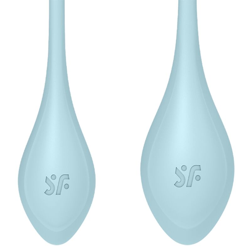 SATISFYER - YONI 2 SET DI PALLINE VAGINALI PER ALLENAMENTO PELVICO CELESTI