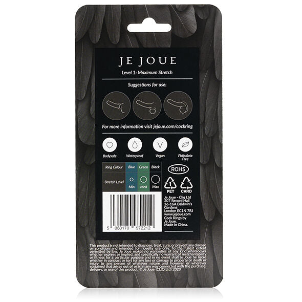 JE JOUE - ANELLO IN SILICONE CON TENSIONE MASSIMA COLORE NERO