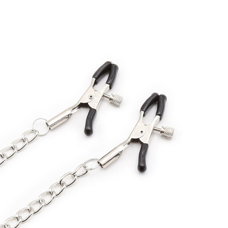 OHMAMA FETISH - GAG AD ANELLO CON CATENE E MORSETTI PER CAPEZZOLI