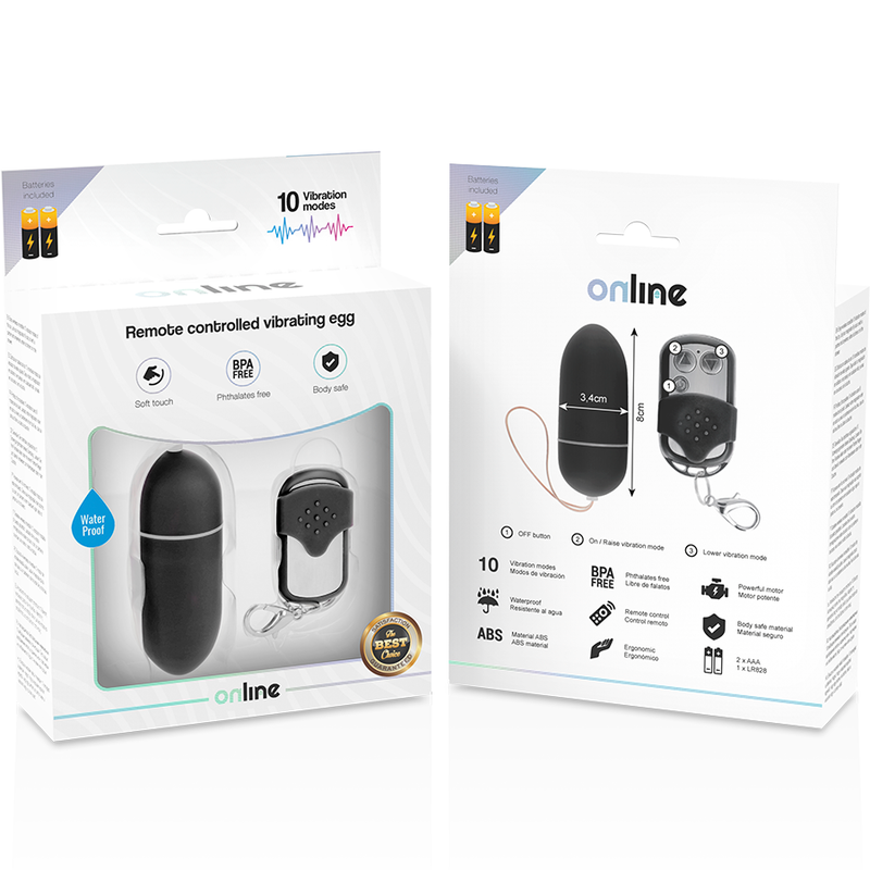 ONLINE - OVETTO VIBRANTE CON TELECOMANDO L NERO