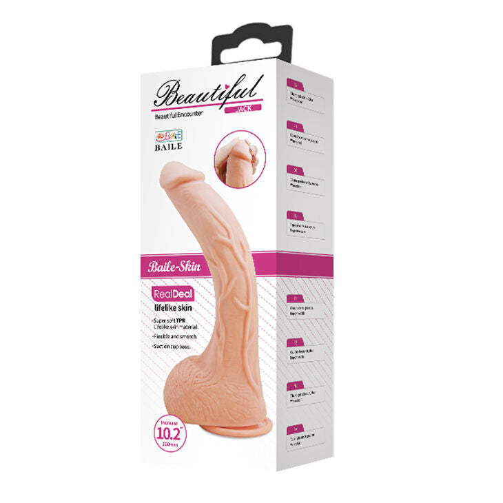 BAILE - BEAUTIFUL JACK DILDO REALISTICO CURVO 26 CM