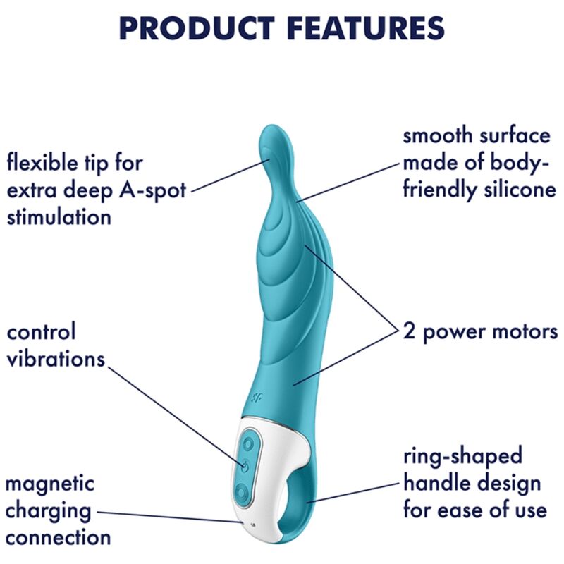 SATISFYER - AMAZING 2 ASPOT VIBRATORE TURCHESE