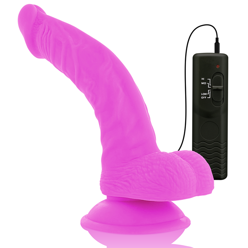 DIVERSIA - DILDO VIBRANTE FLESSIBILE VIOLA 21,5 CM -O- 4,5 CM