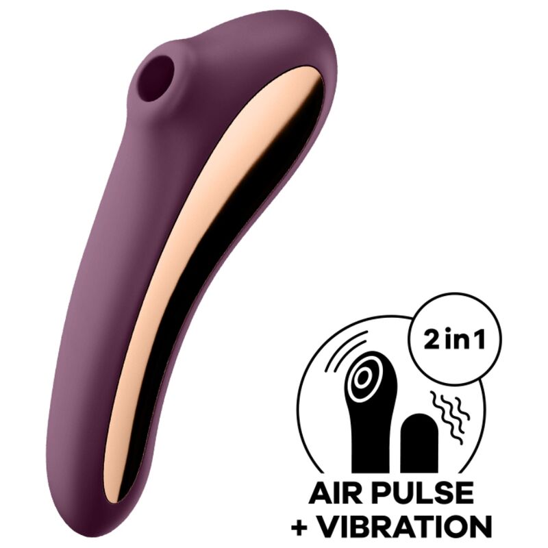 SATISFYER - DUAL KISS AIR PULSE VIBRATORE SUCCHIA CLITORIDE ROSSO
