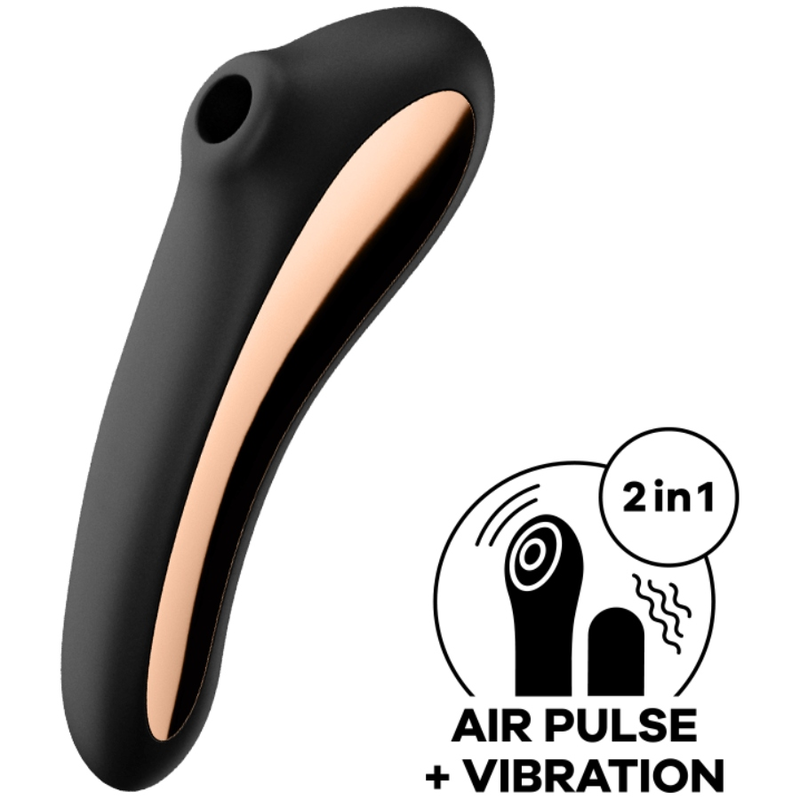 SATISFYER - DUAL KISS AIR PULSE VIBRATORE SUCCHIA CLITORIDE NERO