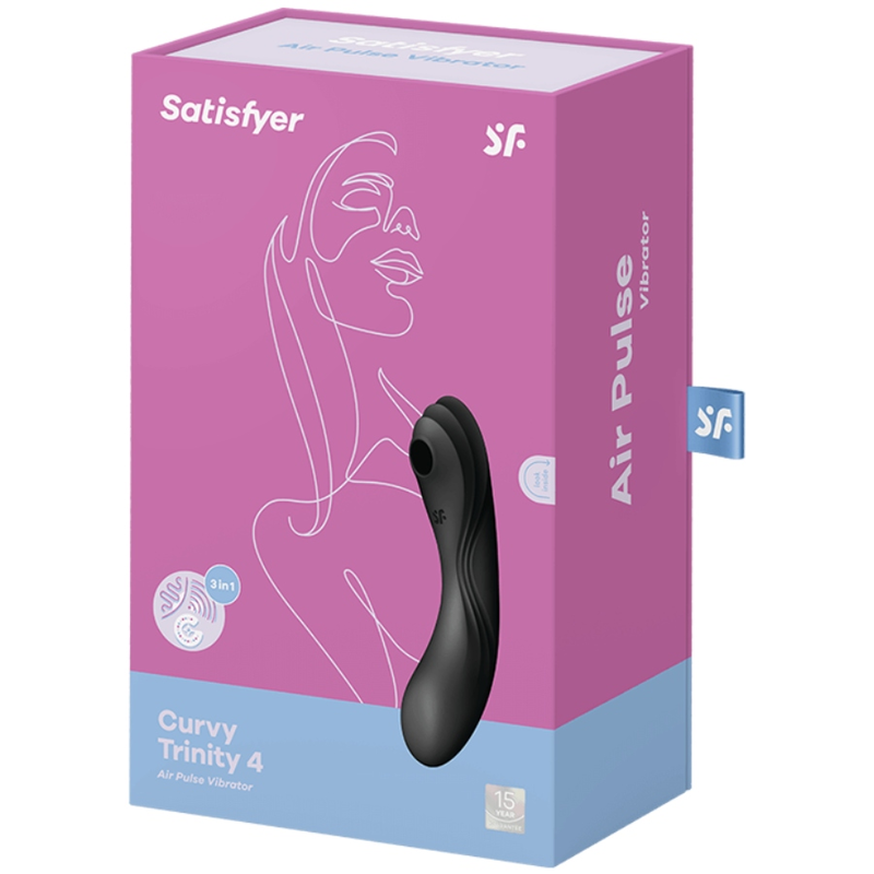 SATISFYER - CURVY TRINITY 4 VIBRATORE E SUCCHIA CLITORIDE AIR PULSE NERO