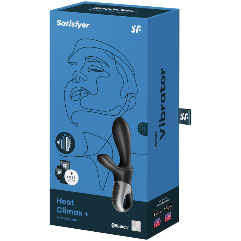 SATISFYER - HEAT CLIMAX STIMOLATORE PROSTATA+ VIBRATORE ANALE APP NERO