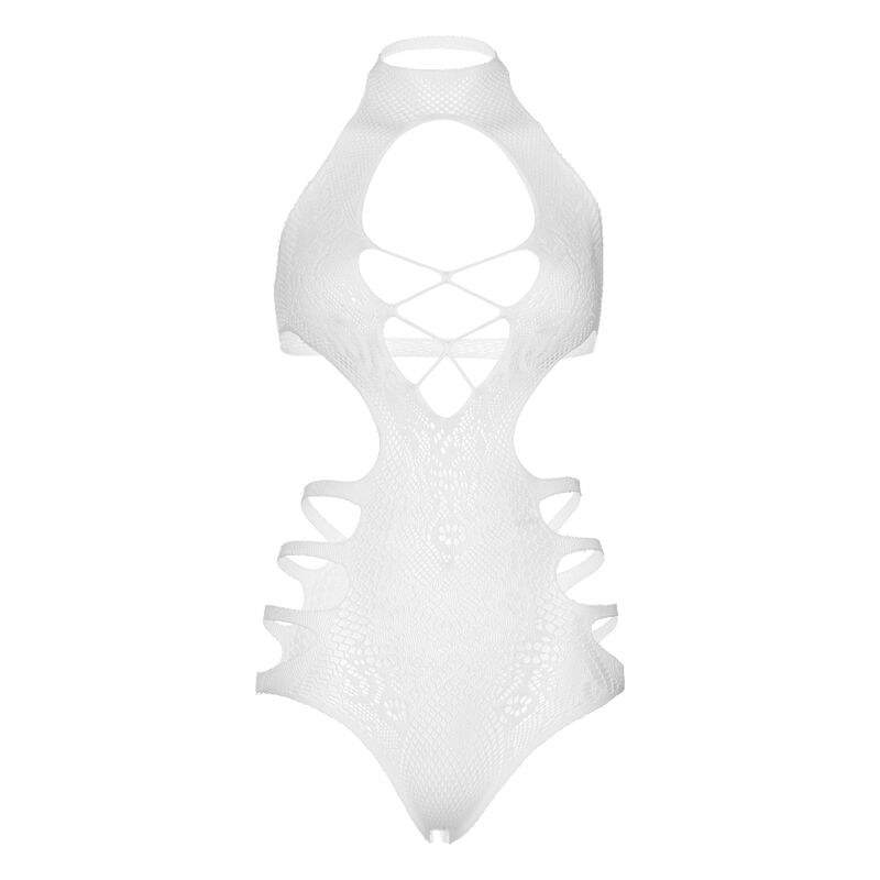LEG AVENUE - BODY CON SPALLINE E TAGLIO BIANCO MISURA UNICA