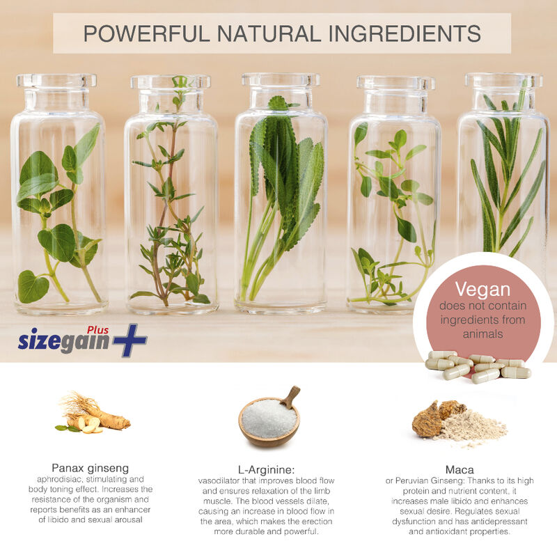 500 COSMETICS - PILLOLE SIZEGAIN PLUS PER INGRANDIRE IL PENE