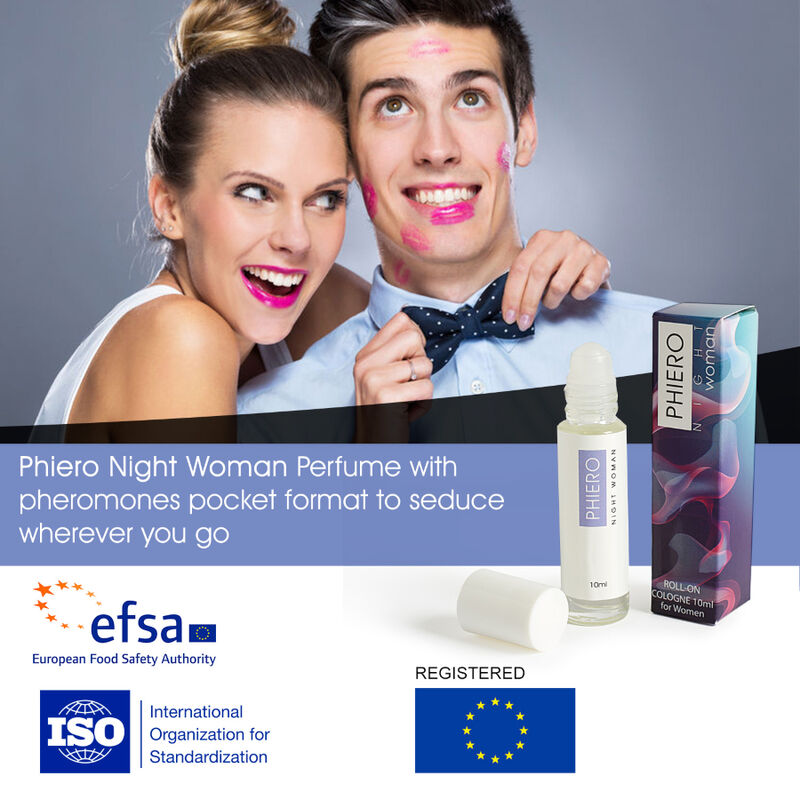 500 COSMETICS - PHIERO NIGHT WOMAN. PROFUMO AI FEROMONI IN FORMATO ROLL-ON DA DONNA