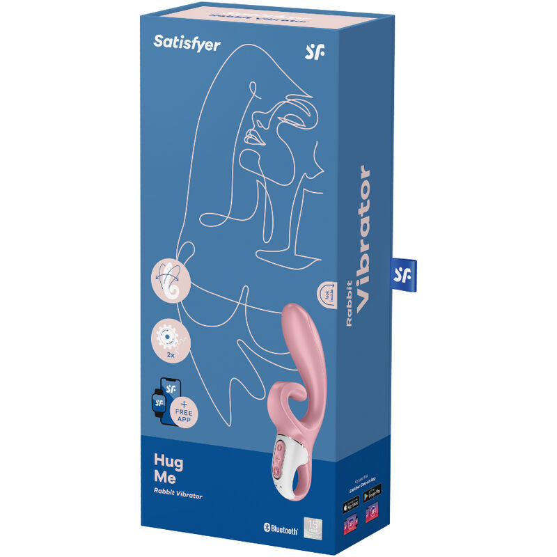 SATISFYER - HUG ME VIBRATORE CON RABBIT E APP AZZURRO