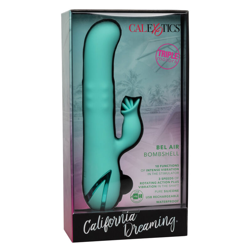 CALEXOTICS - CALIFORNIA DREAMING BEL AIR BOMBSHELL MASSAGGIATORE ROTANTE E VIBRANTE VERDE CHIARO