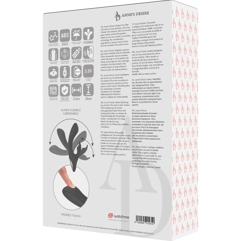 ANNE'S DESIRE - VIBRATORE RABBIT CON TECNOLOGIA WATCHME NERO