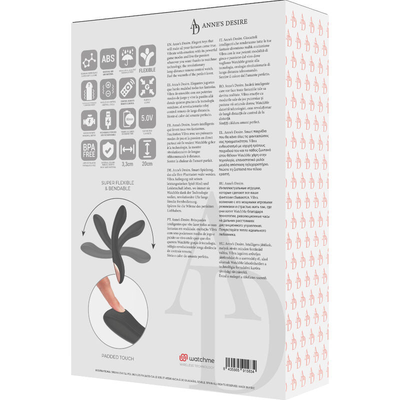 ANNE'S DESIRE - VIBRATORE CURVE CON TECNOLOGIA WATCHME NERO