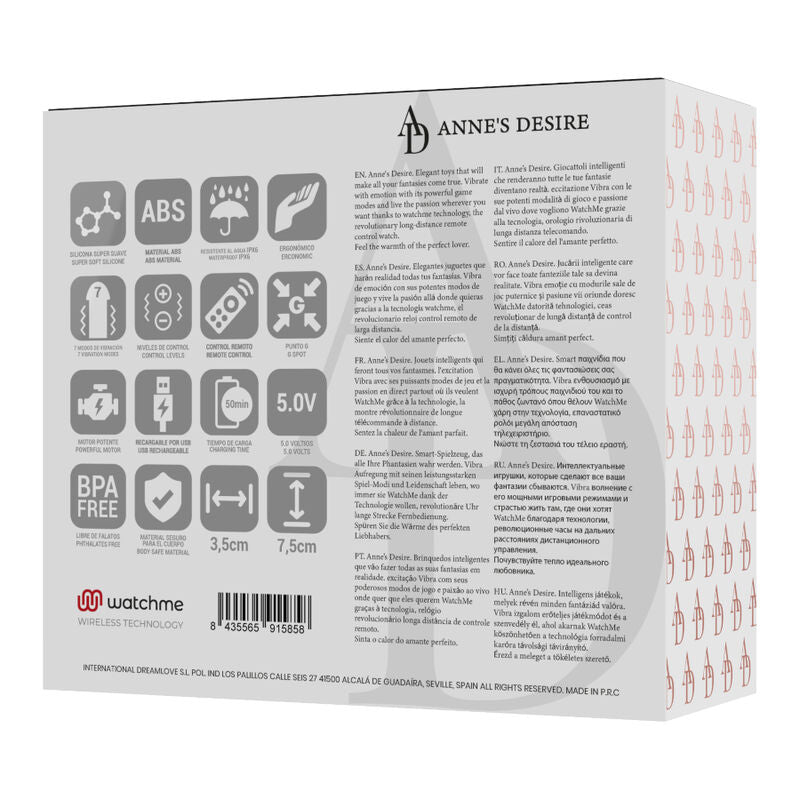 ANNE'S DESIRE - DUAL PLEASURE OVETTO CON TECNOLOGIA WATCHME NERO