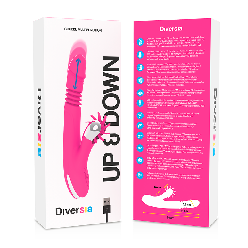 DIVERSIA - BUNNY VIBRATORE CON SPINTA SU E GIU' 24 CM