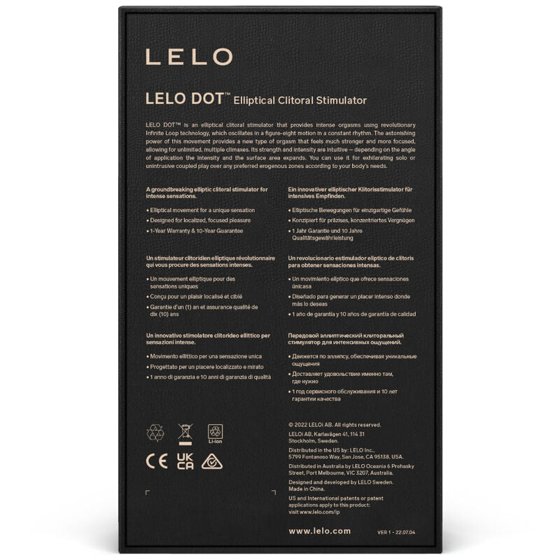 LELO - DOT STIMOLATORE CLITORIDEO 8 MODALITA' SILICONE LILLA