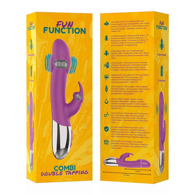 FUN FUNCTION- COMBI DOUBLE TAPPING VIBRATORE A DOPPIO TOCCO