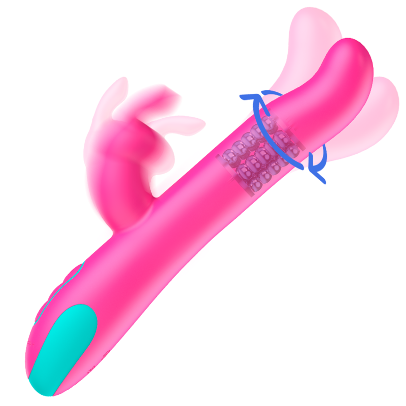 HAPPY LOKY - PLUTO VIBRATORE E ROTATORE RABBIT COMPATIBILE CON LA TECNOLOGIA WIRELESS WATCHME