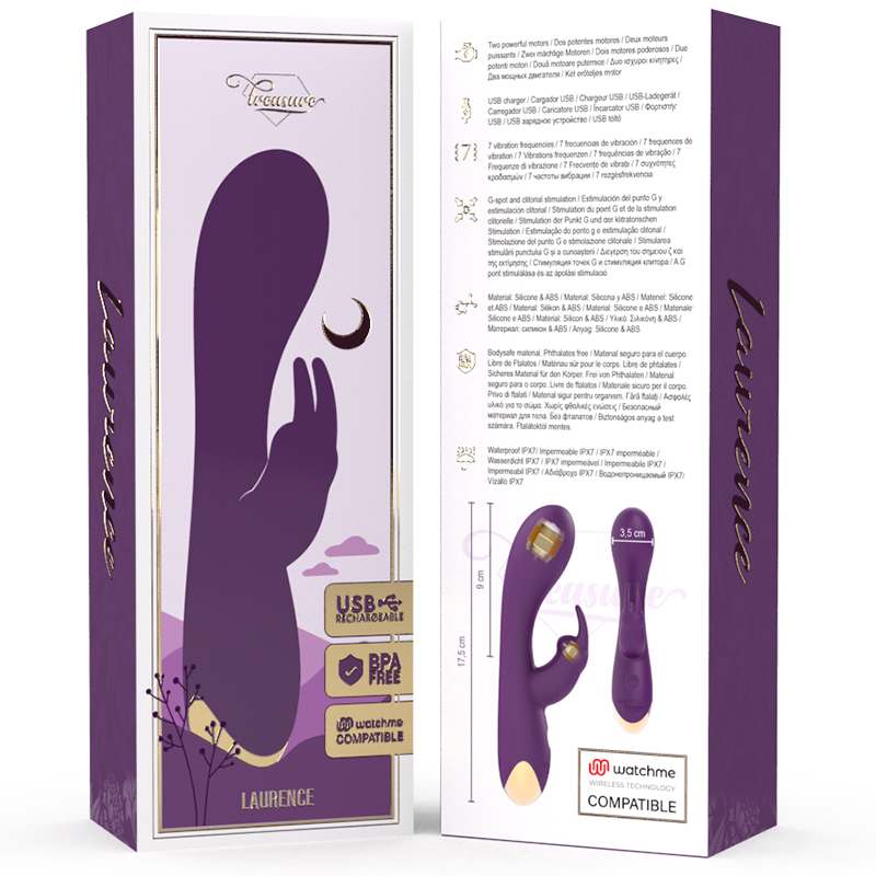 TREASURE - LAURENCE VIBRATORE RABBIT COMPATIBILE CON LA TECNOLOGIA WIRELESS WATCHME