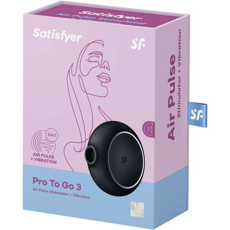 SATISFYER - PRO TO GO 3 DOPPIO STIMOLATORE E VIBRATORE AIR PULSE NERO