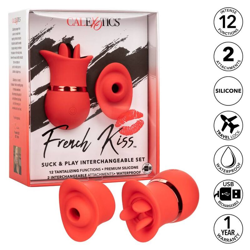 CALEXOTICS - FRENCH KISS MASSAGGIATORE 12 FUNZIONI ASPIRAZIONE E VIBRAZIONE