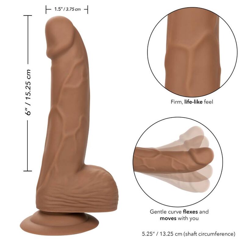 CALEXOTICS - ORECCHINI IN SILICONE 15,24 CM MARRONE