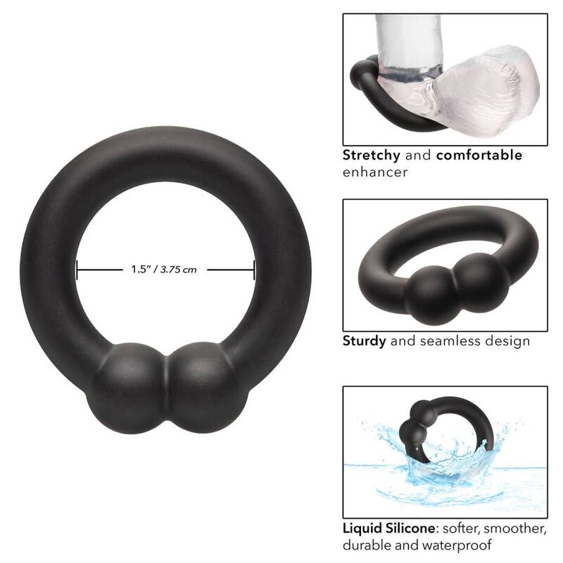 ANELLO PENE IN SILICONE "ALPHA MUSCLE" NERO - CALEXOTICS