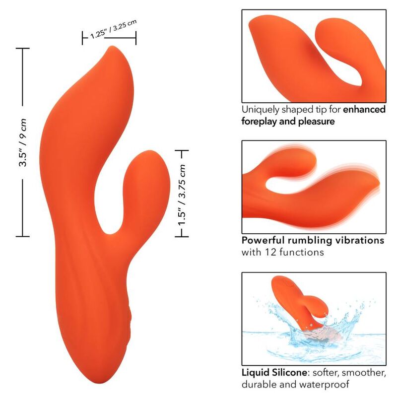 CALEXOTICS - STELLA DUAL TEASER VIBRATORE ARANCIONE