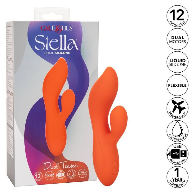CALEXOTICS - STELLA DUAL TEASER VIBRATORE ARANCIONE