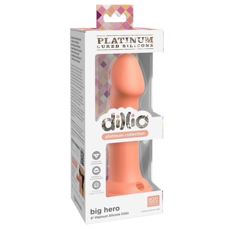 DILLIO - BIG HERO DILDO 15,24 CM ARANCIO